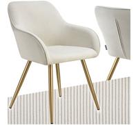 Tectake Marilyn Dining Chair Cream And Gold, Cream