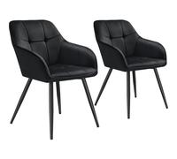 tectake Dining Chair Marilyn in Black | Size: 2 Pack TECTAKE Black 2 Pack