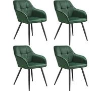 tectake Dining Chair Marilyn in Green | Size: 2 Pack TECTAKE Green 2 Pack