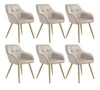 tectake Dining Chair Marilyn in Taupe | Size: 1 Pack TECTAKE Taupe 1 Pack