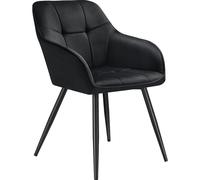 tectake Dining Chair Marilyn Per Piece - Black/Black in Black | Size: 1 Pack TECTAKE Black 1 Pack