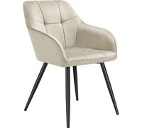 tectake Dining Chair Marilyn Per Piece - Cream/Black in Cream | Size: 1 Pack TECTAKE Cream 1 Pack