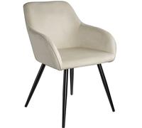 tectake Dining Chair Marilyn Per Piece - Cream/Black in Cream | Size: 1 Pack TECTAKE Cream 1 Pack