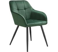 TecTake Dining Chair Marilyn - Velvet Look, Quilted Pattern, Green