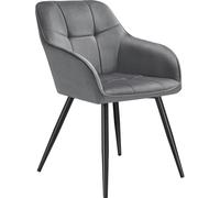 tectake Dining Chair Marilyn Per Piece - Grey/Black in Grey | Size: 1 Pack TECTAKE Grey 1 Pack