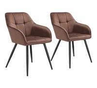 tectake Dining Chair Marilyn Set Of 2 - Brown/Black in Brown | Size: 2 Pack TECTAKE Brown 2 Pack