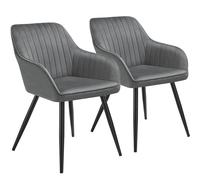 tectake Dining Chair Marilyn Set Of 2 - Grey/black in Grey | Size: 2 Pack TECTAKE Grey 2 Pack