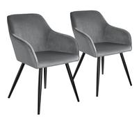 tectake Dining Chair Marilyn Set Of 2 - Grey/Black in Grey | Size: 2 Pack TECTAKE Grey 2 Pack