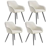 tectake Dining Chair Marilyn in Cream | Size: 4 Pack TECTAKE Cream 4 Pack