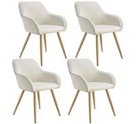 tectake Dining Chair Marilyn Set Of 4 - Cream/Gold in Cream | Size: 4 Pack TECTAKE Cream 4 Pack