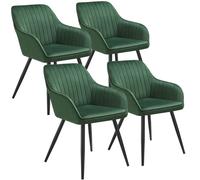 tectake Dining Chair Marilyn Set Of 4 - Dark Green / Black | Size: 4 Pack TECTAKE Dark Green 4 Pack