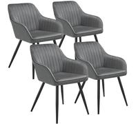 tectake Dining Chair Marilyn Set Of 4 - Grey/Black in Grey | Size: 4 Pack TECTAKE Grey 4 Pack