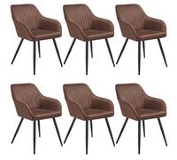 tectake Dining Chair Marilyn Set Of 6 - Brown/Black in Brown | Size: 6 Pack TECTAKE Brown 6 Pack