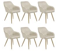 tectake Dining Chair Marilyn Set Of 6 - Cream/gold in Cream | Size: 6 Pack TECTAKE Cream 6 Pack