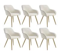 tectake Dining Chair Marilyn Set Of 6 - Cream/Gold in Cream | Size: 6 Pack TECTAKE Cream 6 Pack