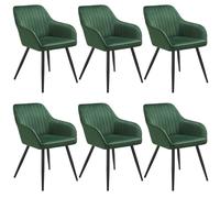 tectake Dining Chair Marilyn Set Of 6 - Dark Green / Black | Size: 6 Pack TECTAKE Dark Green 6 Pack