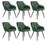 tectake Dining Chair Marilyn Set Of 6 - Dark Green / Black | Size: 6 Pack TECTAKE Dark Green 6 Pack