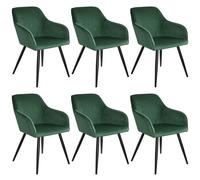 tectake Dining Chair Marilyn Set Of 6 - Dark Green / Black | Size: 6 Pack TECTAKE Dark Green 6 Pack