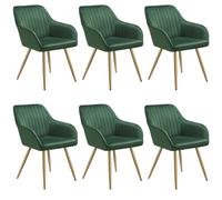 tectake Dining Chair Marilyn Set Of 6 - Dark Green/Gold in Dark Green | Size: 6 Pack TECTAKE Dark Green 6 Pack