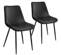 tectake Dining Chair Monroe Set Of 4 Black | Size: 6 Pack TECTAKE Black 6 Pack