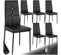 Dining Chairs With Rhinestones Set Of 6 - Black
