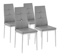 Dining Chairs Set 4 / 6 / 8 Padded Seat High Back Metal Legs Home Furniture