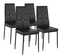 tectake Dining Chair Set Julien Set Of 4 - Black | Size: 4 Pack TECTAKE Black 4 Pack