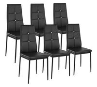 tectake Dining Chair Set Julien Set Of 6 - Black | Size: 6 Pack TECTAKE Black 6 Pack