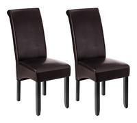 tectake Dining Chair Set Of 2 - Brown | Size: 2 Pack TECTAKE Brown 2 Pack