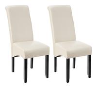 tectake Dining Chair Set Of 2 - Cream | Size: 2 Pack TECTAKE Cream 2 Pack