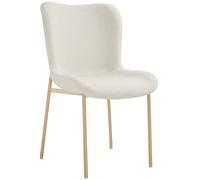tectake Dining Chair Tessa Per Piece - Bouclé White/Gold in White | Size: 1 Pack TECTAKE White 1 Pack