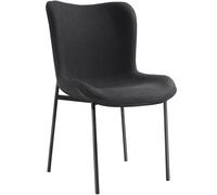 tectake Dining Chair Tessa Per Piece - Woven Fabric Black/Black in Black | Size: 1 Pack TECTAKE Black 1 Pack