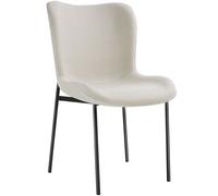 tectake Dining Chair Tessa Per Piece - Woven Fabric Off-White/Black in Off-White | Size: 1 Pack TECTAKE Off-White 1 Pack