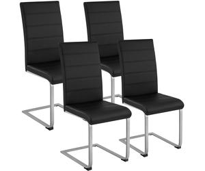 tectake Dining Chairs Bettina Set Of 4 - Black | Size: 4 Pack TECTAKE Black 4 Pack