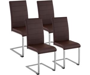 tectake Dining Chairs Bettina Set Of 4 - Brown | Size: 4 Pack TECTAKE Brown 4 Pack