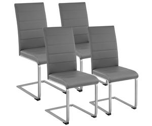 tectake Dining Chairs Bettina Set Of 4 - Grey | Size: 4 Pack TECTAKE Grey 4 Pack