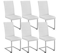tectake Dining Chairs Bettina Set Of 6 - White | Size: 6 Pack TECTAKE White 6 Pack