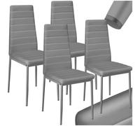 TecTake 4 Dining Chairs Synthetic Leather - Grey