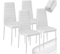 set of 4 light weight dining chairs with high seating comfort synthetic leather