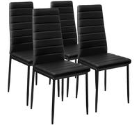 tectake Dining Chairs Thomas in Black | Size: 8 Pack TECTAKE Black 8 Pack