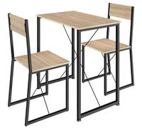 tectake Dining Table & Chairs Margate - 3-piece set in Light Oak TECTAKE Light Oak