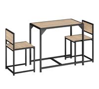 tectake Dining Table & Chairs Milton - 3-piece set in Light Oak TECTAKE Light Oak