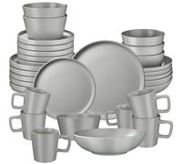tectake Dinnerware Set Una in Grey TECTAKE Grey