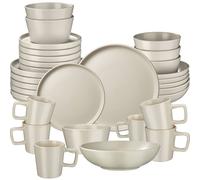tectake Dinnerware Set Una in Taupe TECTAKE Taupe