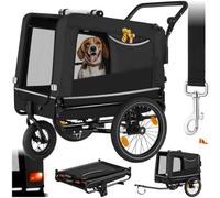 Tectake Dog Bike Trailer - Multifunctional, Foldable, Including Reflectors, Leash And Flag - Black