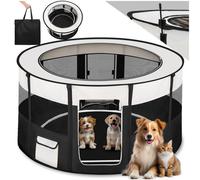 Tectake Dog Pen Carola - Foldable, For Indoor And Outdoor Use, 114 X 60.5 Cm - 60.5 Centimetre - Black