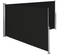 Double sided awning wall retractable side sunshade windscreen windbreak alu blac