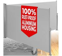Double sided awning wall retractable side sunshade windscreen windbreak alu blac