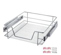 tectake Drawer With Telescopic Runners 50 Cm in Silver TECTAKE Silver
