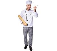 TecTake dressforfun Men’s Chef Costume | Matching checked trousers | Beautifully made chef jacket | Includes chef’s hat (M | No. 301539)